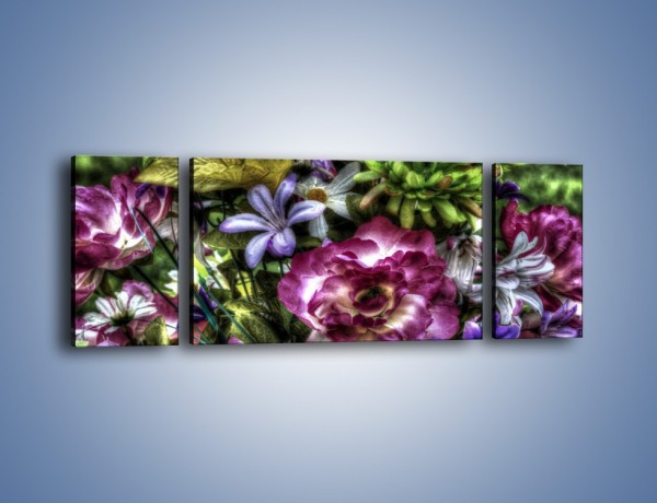 Obraz na płótnie – Kwiaty w różnych odcieniach – trzyczęściowy GR318W5