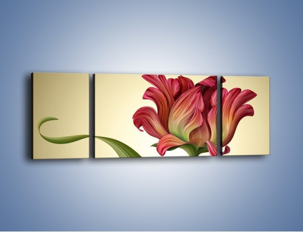 Obraz na płótnie – Malutka biedroneczka i kwiat – trzyczęściowy GR345W5