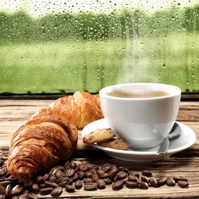 Deszczowy dzień z gorącą kawą - JN474