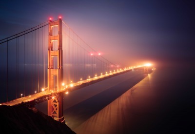 Most Golden Gate w nocnej mgle - AM490