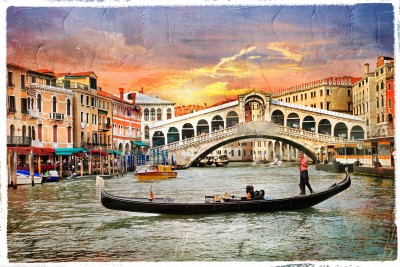 Most Rialto w Wenecji w stylu vintage - AM711