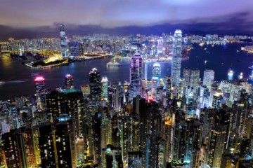 Nocna panorama Hong Kongu - AM772