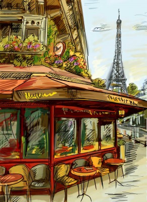 Paryskie kawiarenki pod daszkiem - GR261