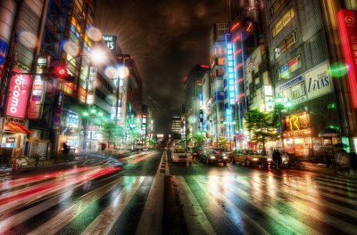 Tokyo nocą po deszczu - AM027