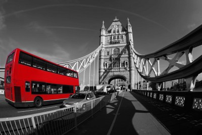 Tower Bridge i czerwony autobus - AM394