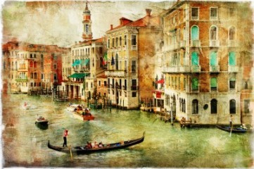 Weneckie Canal Grande w stylu vintage - AM643