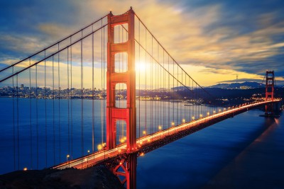 Zachód słońca nad Mostem Golden Gate - AM738